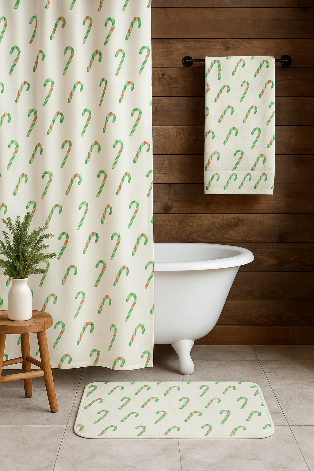 Candy Cane Pattern Hand Towel — Holiday Haven Collection