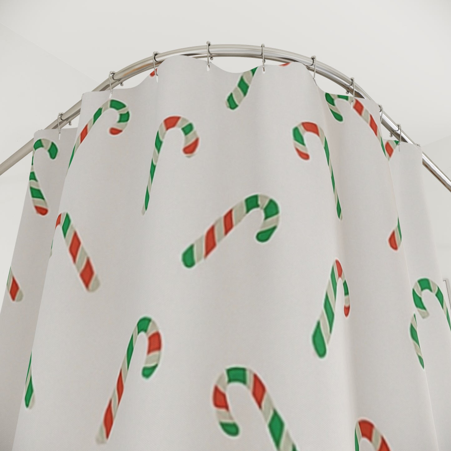 Candy Cane Pattern Shower Curtain — Holiday Haven Collection
