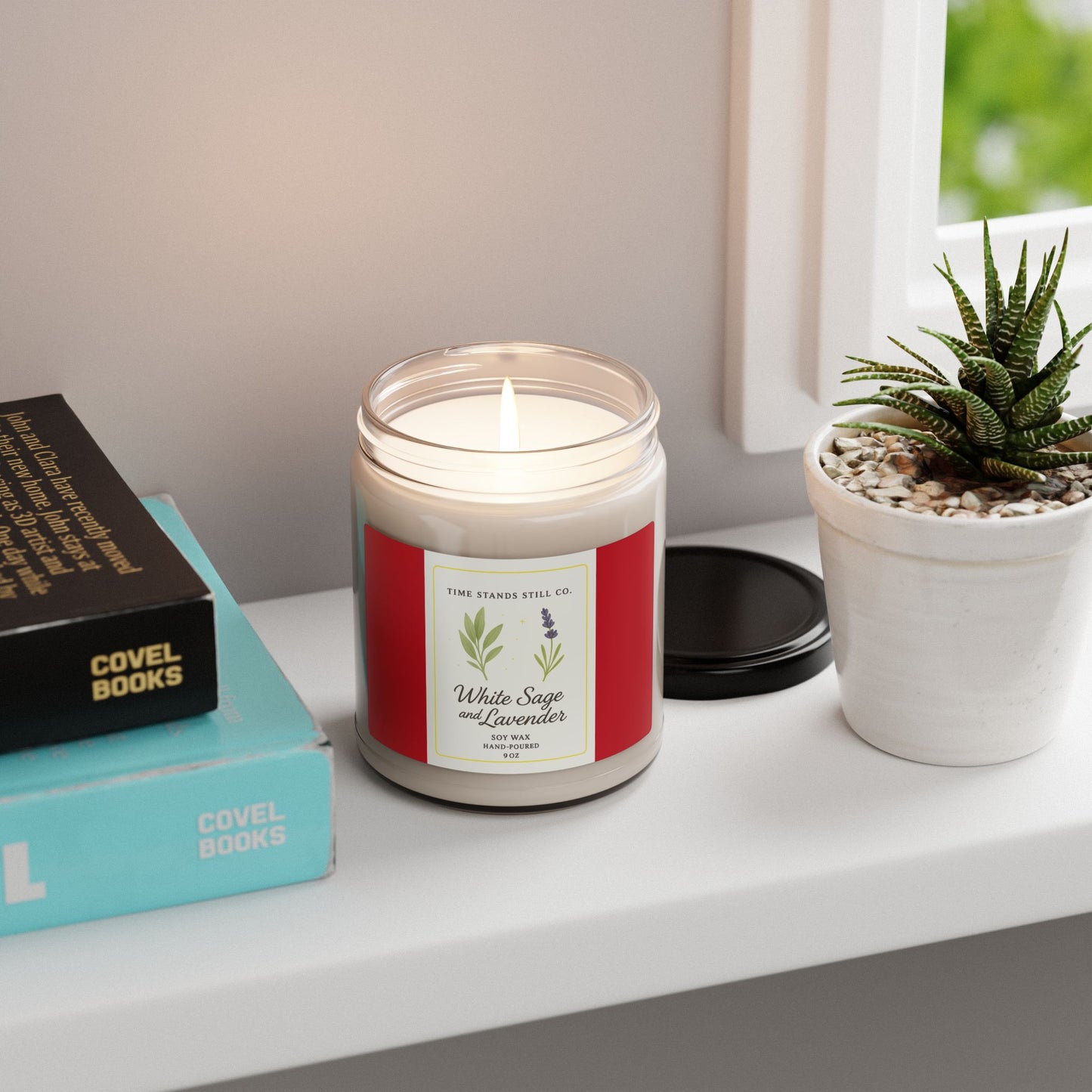 White Sage & Lavender Candle | Hand-Poured Soy Wax | Relaxing Aromatherapy 9 oz