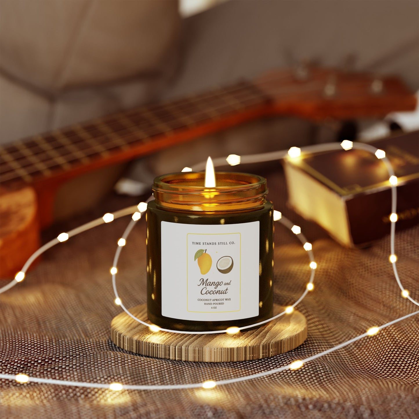 Mango & Coconut 4oz Candle – Tropical Creamy Bliss | Coconut Apricot Wax