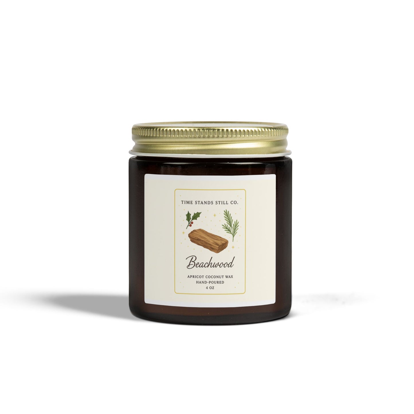Beachwood Apricot Coconut Wax Candle – Hand-Poured Luxury Woodsy Holiday Scent
