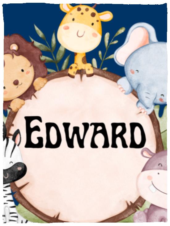 Personalized Safari Themed Baby Blanket