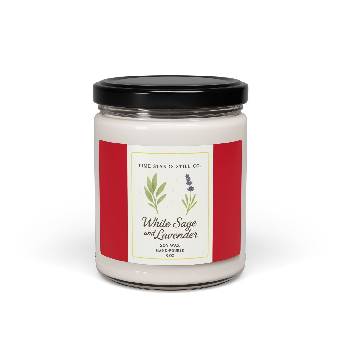 White Sage & Lavender Candle | Hand-Poured Soy Wax | Relaxing Aromatherapy 9 oz