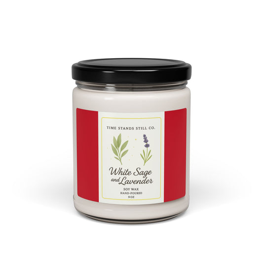 White Sage & Lavender Candle | Hand-Poured Soy Wax | Relaxing Aromatherapy 9 oz