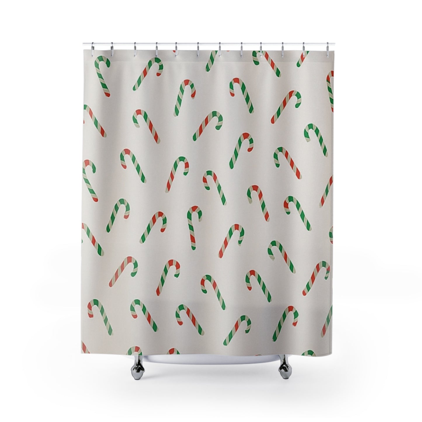 Candy Cane Pattern Shower Curtain — Holiday Haven Collection
