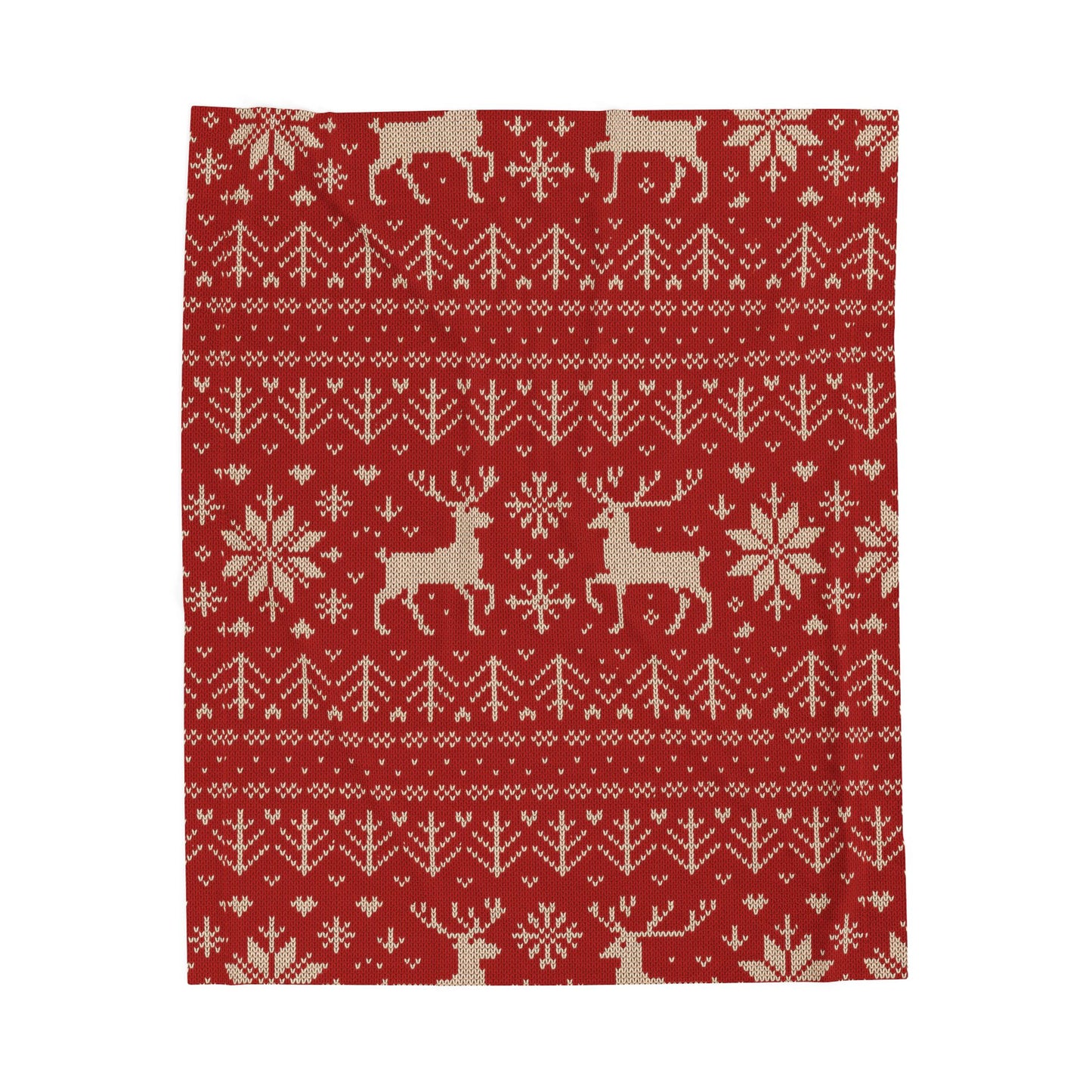 Nordic Knit Christmas Blanket | Reindeer Fair Isle Throw | Cozy Holiday Decor