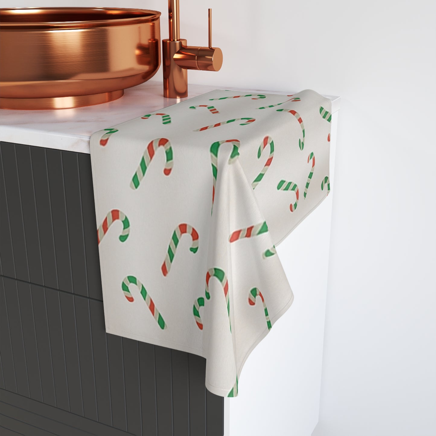 Candy Cane Pattern Hand Towel — Holiday Haven Collection