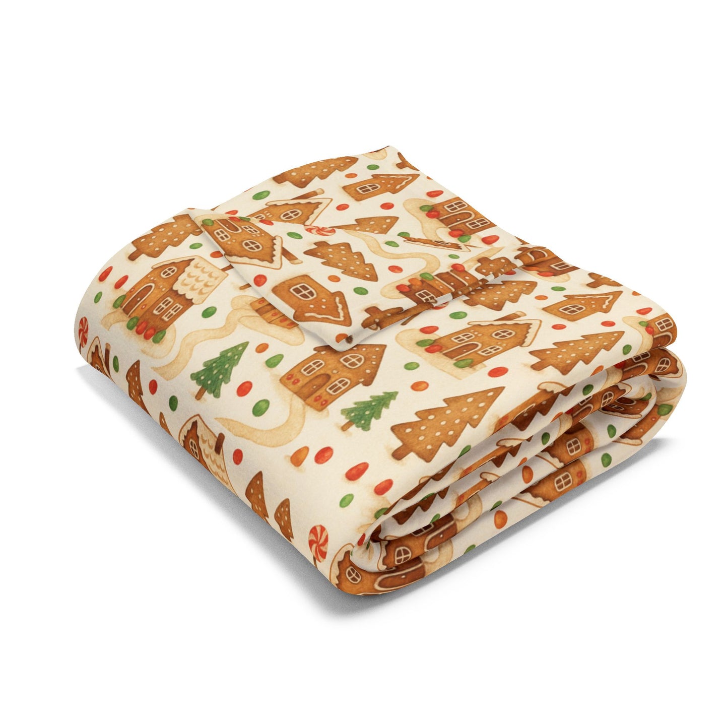 Gingerbread House Fleece Blanket | Christmas Fleece Throw Blanket | Holiday Cozy Décor