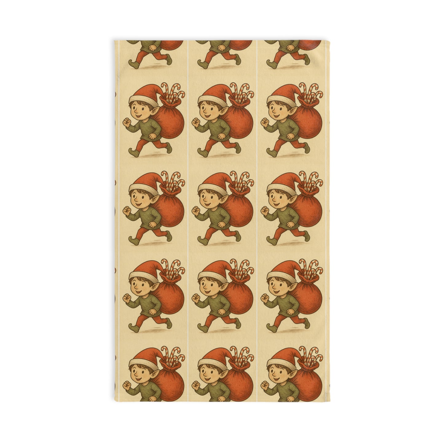 Elf Candy Cane Runner Hand Towel — Holiday Haven Bath Collection