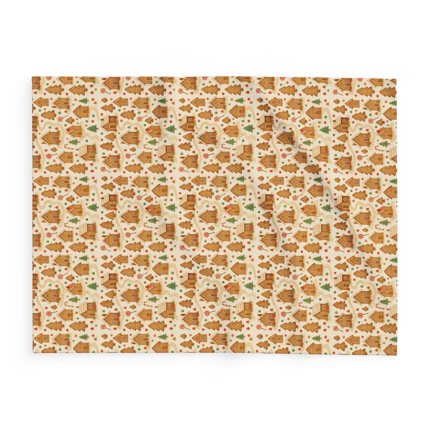 Gingerbread House Fleece Blanket | Christmas Fleece Throw Blanket | Holiday Cozy Décor