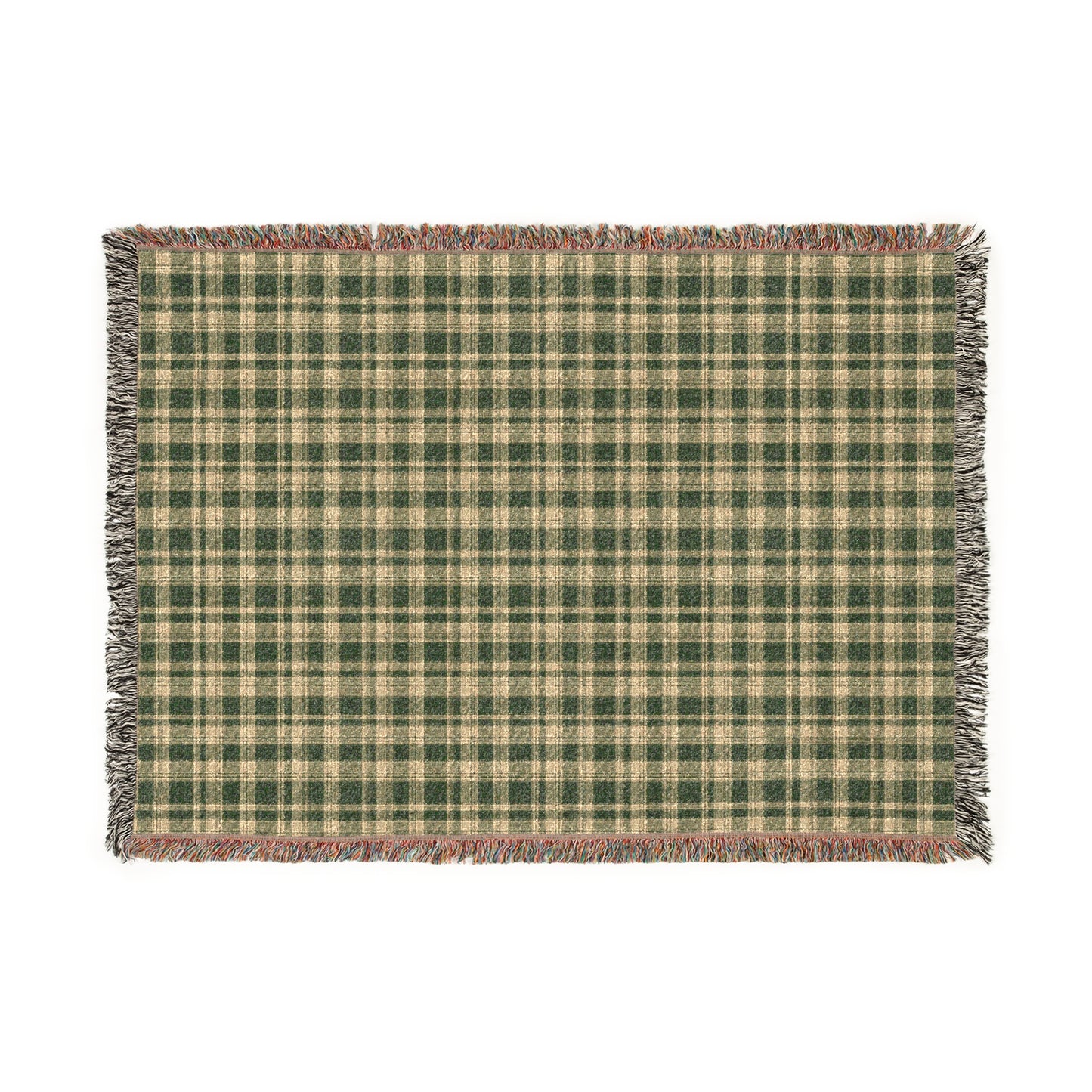 Green Plaid Christmas Blanket | Farmhouse Holiday Throw | Cozy Winter Decor