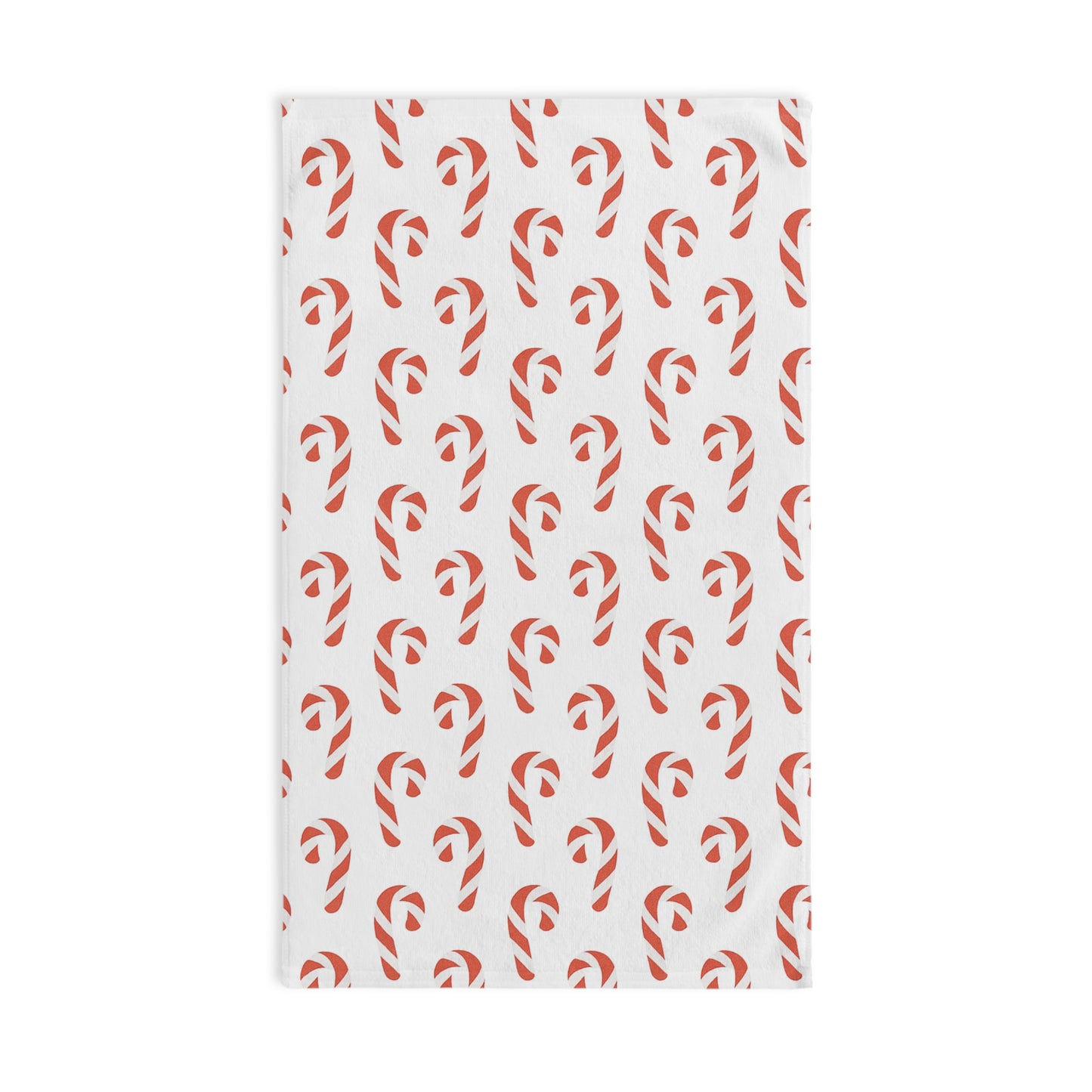 Candy Cane Pattern Hand Towel - Festive Christmas Kitchen & Holiday Guest Towel